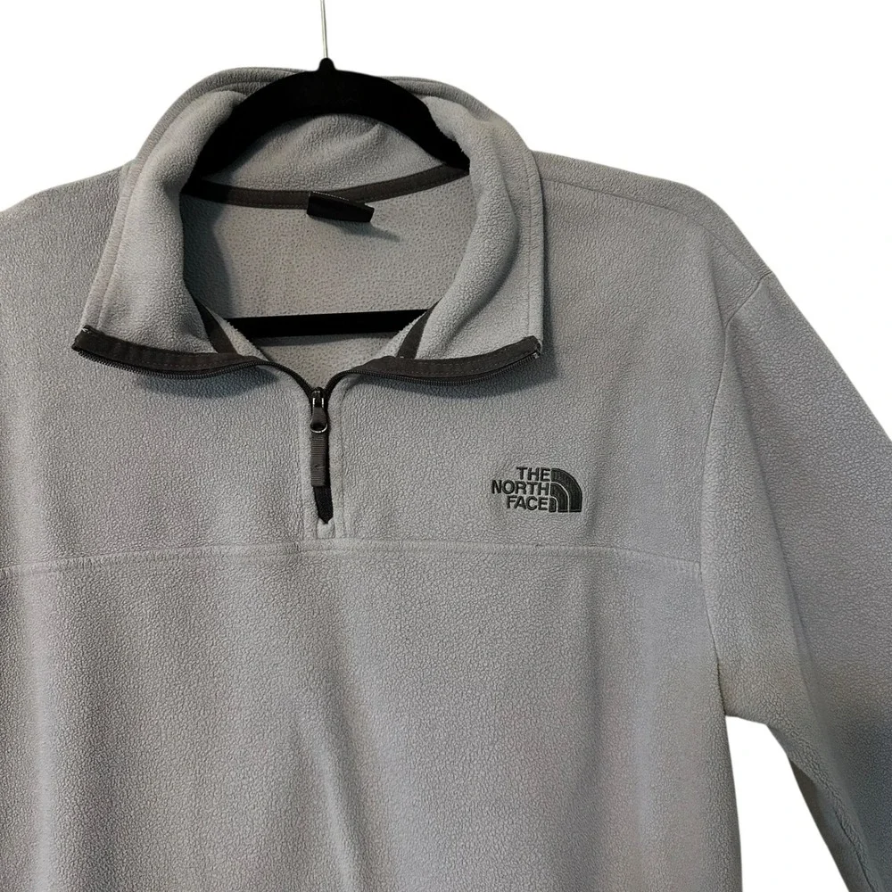 The North Face Mens Gray Fleece‎ Quarter Zip Pullover Long Sleeve Shirt Size L